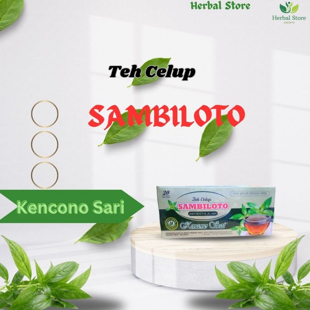 

Teh Celup Daun SAMBILOTO kencono sari Obat Herbal Alami Asli Original Harga Promo