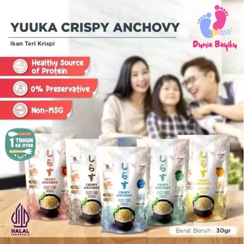 

Yuuka Food Teri Krispi 30gr Cripsy Anchovy all varian yuuka food No Msg tanpa pengawet cemilan camilan MPASI anak bayi 30g