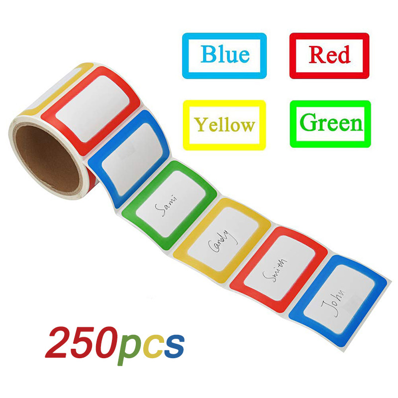 

250pcs Colorful Blank Handwritten Name Stickers Labels Children School Teacher Offer Stationery Sticker Water Bottle Desk Label