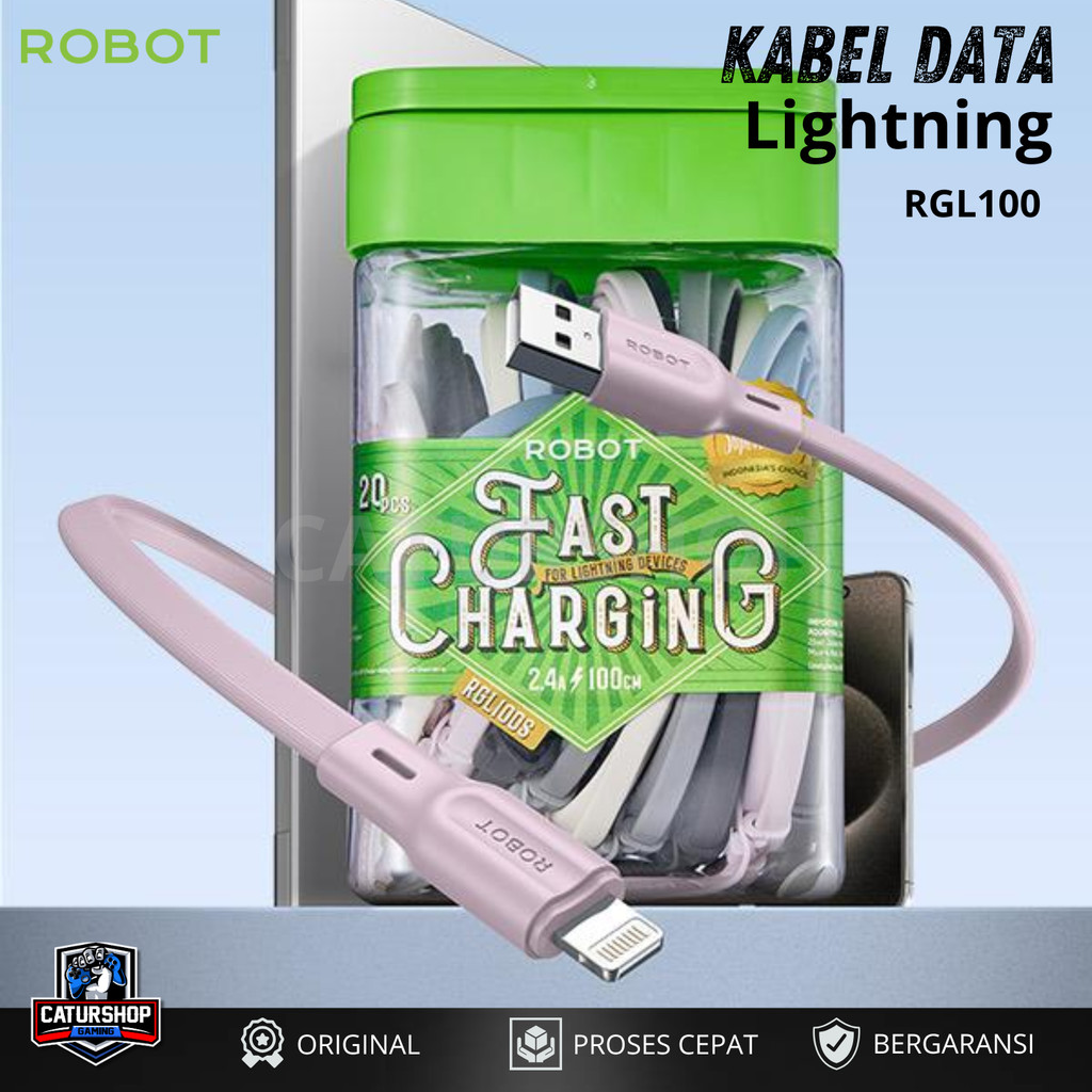 Robot RGL100S Lightning Data Kabel Data Iphone Fast Charing Colorful RGL100