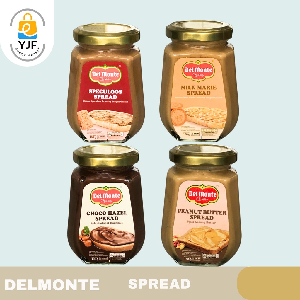 

Delmonte Spread Selai 170gr & 190gr / Rasa Hazelnut Choco / Milk Marie / Speculoos / Peanut Butter /