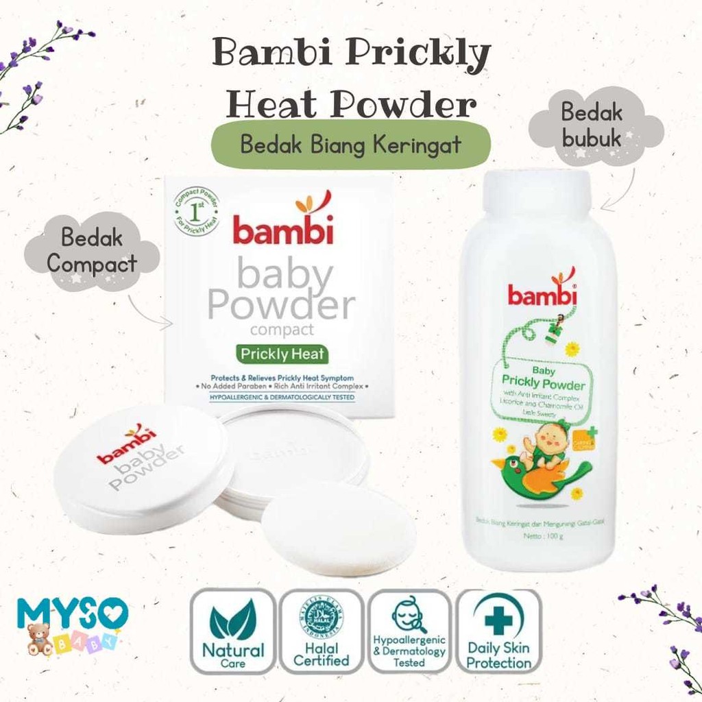 Bambi Bedak Biang Keringat bayi Prickly Heat baby powder compact bedak tabur bayi