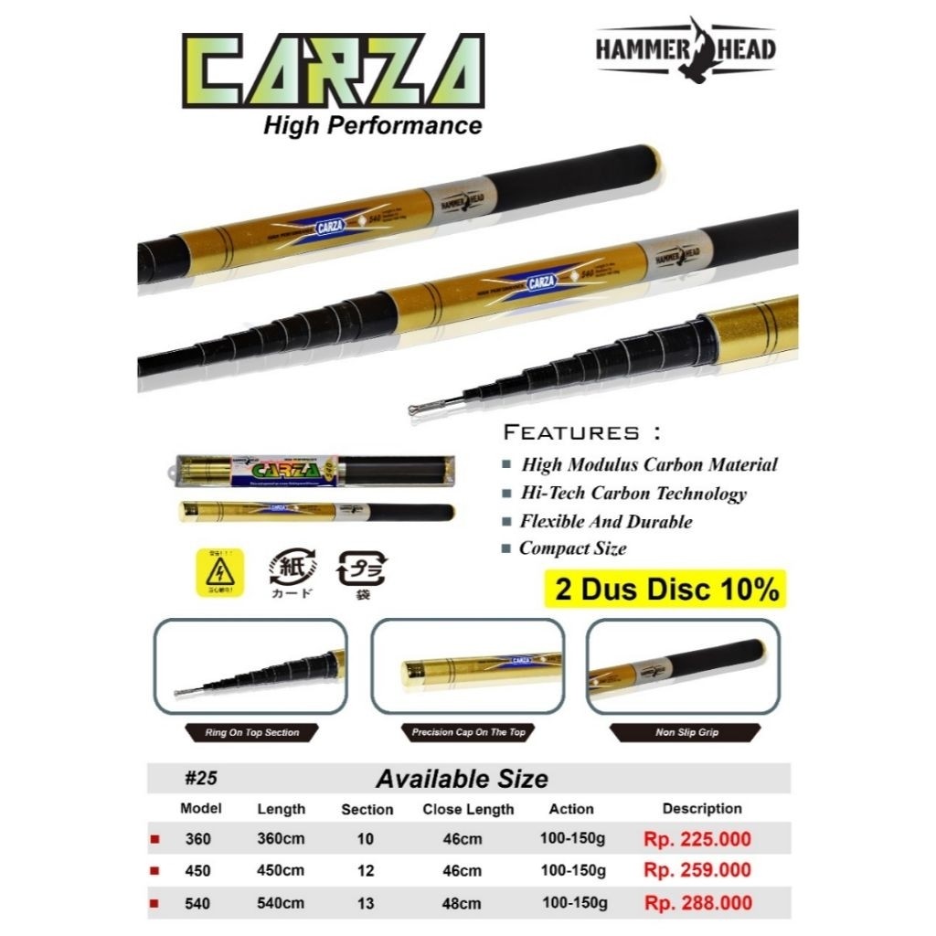 JORAN TEGEK HAMMERHEAD CARZA 360 450 540 Terlaris