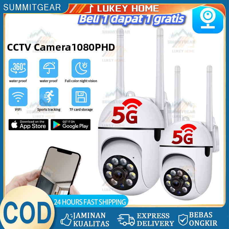 【Beli 1 dapat 1 gratis】CCTV kamera v380 pro  jarak jauh cctv mini sambung ke hp cctv satu paket leng