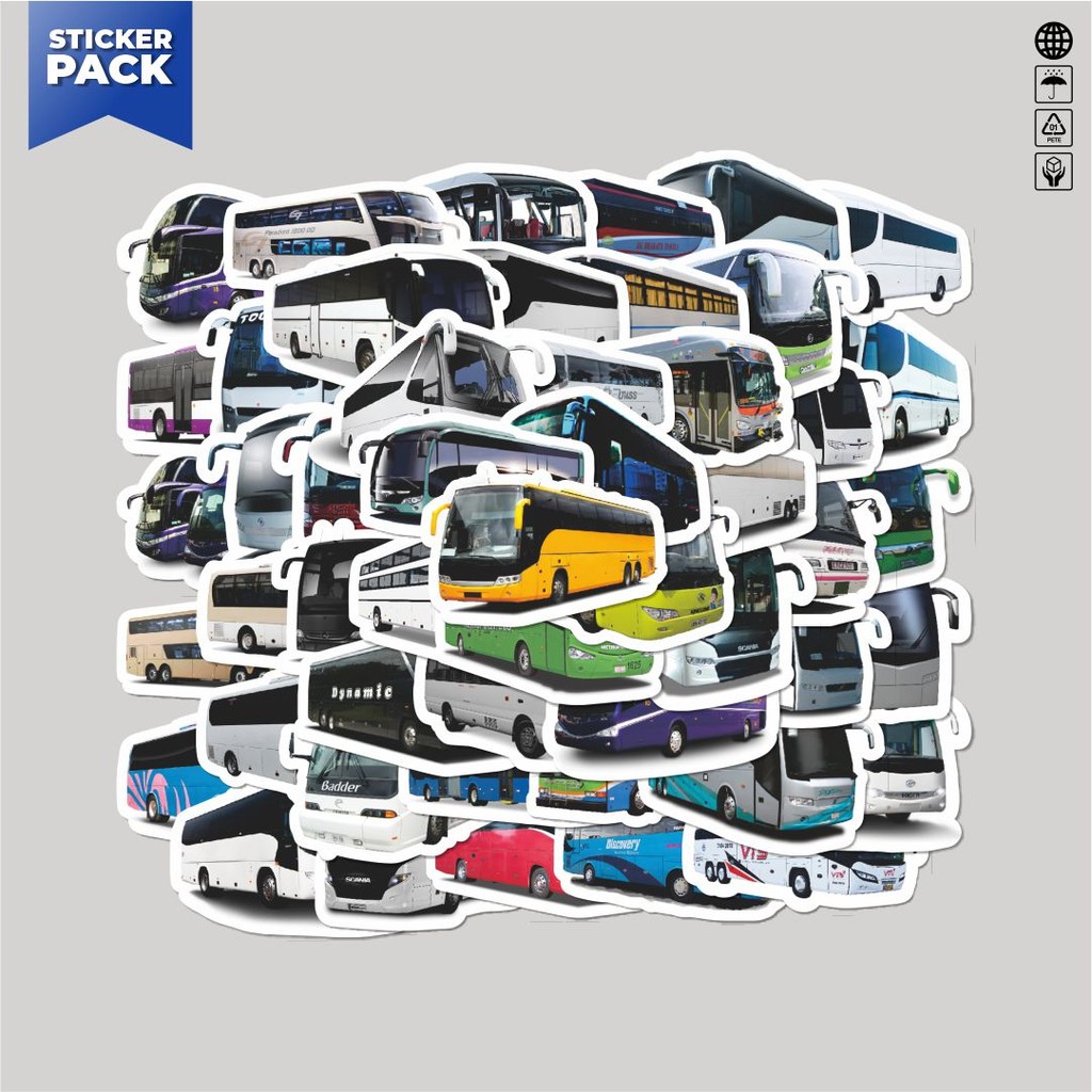 

[100PCS]Stiker Pack Stiker Tour Bus Aesthetic Vinyl Anti Air Dekorasi Sticker Laptop Buku Journal Koper Helm Casing HP Gitar Helm Skateboard
