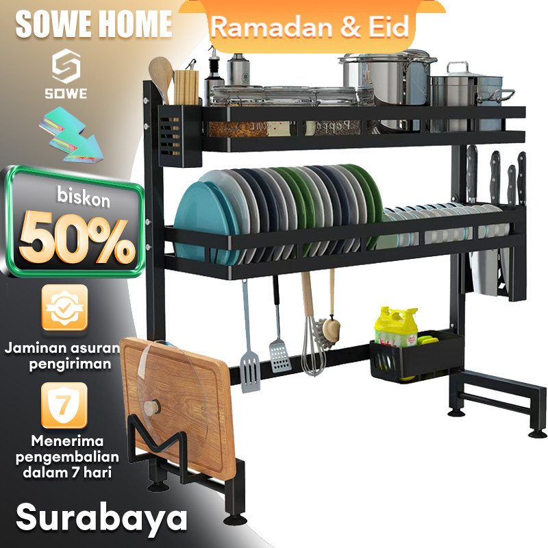 New Rak Piring Wastafel Stainless Steel Rak Piring Stainless Rak Cuci Piring Rak Dapur Stainless Ste