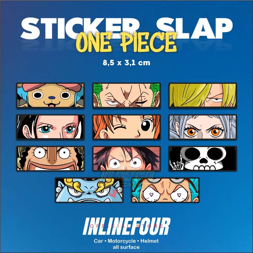 

Sticker Slap Anime One Piece Stiker Hologram Jepang 8,5 cm Waterproof Untuk Laptop, Case Hp, Helm