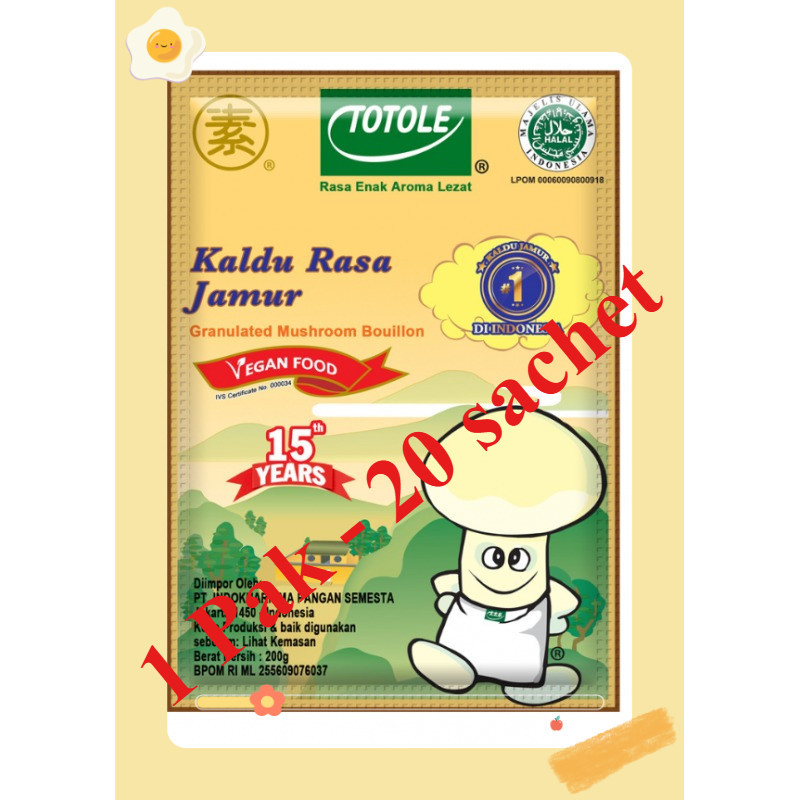 

(20 sachet) Totole Kaldu Jamur 40gr - 1 bungkus