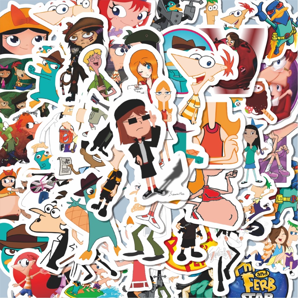 

100PCS Lucu Sticker Kartun Phineas And Ferb Sticker Stiker Aesthetic Stiker Anti Air Stikers Berperekat Waterproof sticker decal buat Motor Helm Buku Journal Koper Casing HP Laptop Botol Minum Hadiah anak
