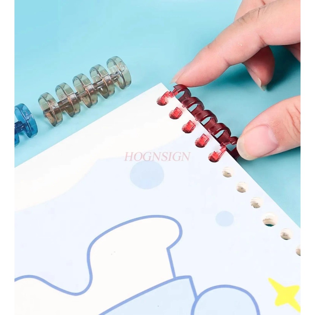 

12pcs Detachable color transparent book binding tool, thick book cover paper, punched ring buckle, loose leaf fixing buckle