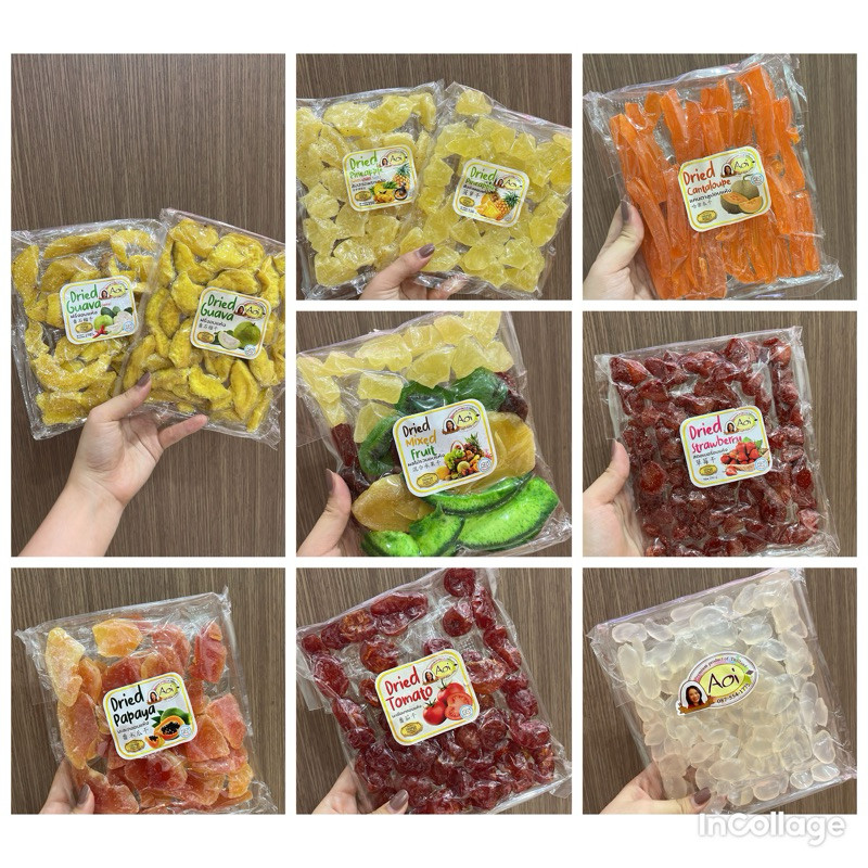 

Ready stock manisan mangga / nenas / pepaya/ tomat /guava aneka buah buahan merk Aoi