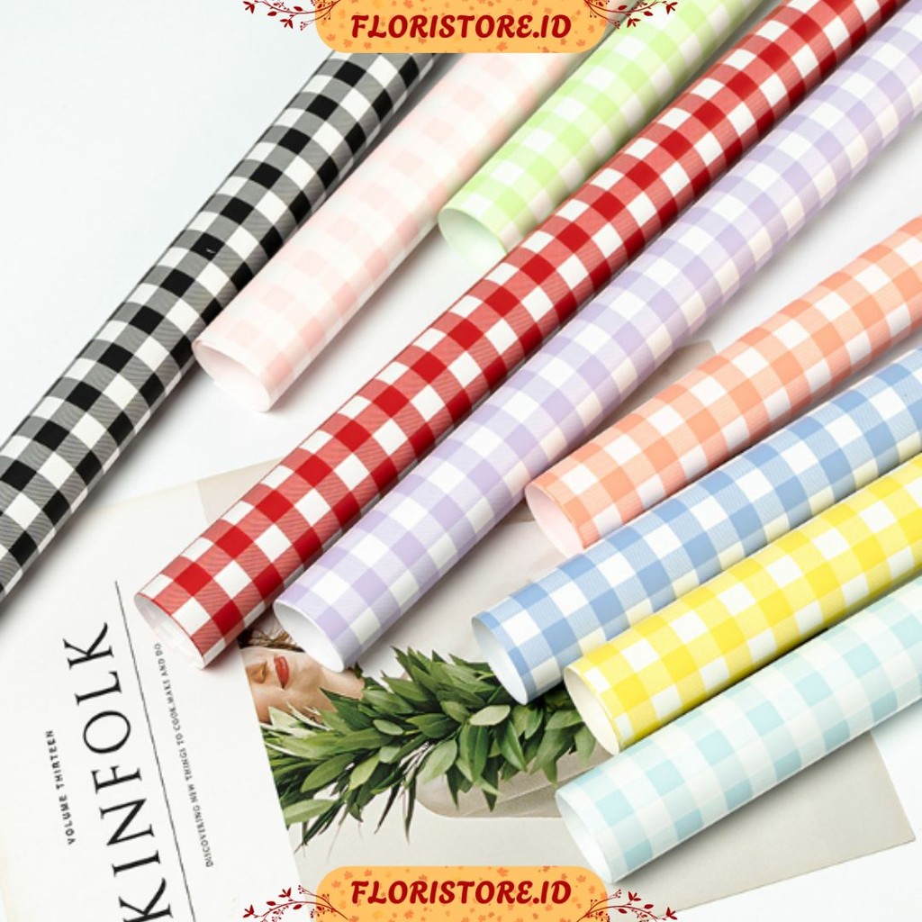 

PASTEL SQUARE PATTERN PAPER / CELLOPHANE / FLORIST PAPER / KERTAS BUKET BUNGA / WRAPPING WRAPPER