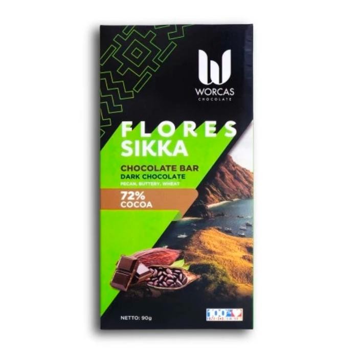 

Worcas chocolate flores sikka chocolate bar 72% cocoa 90gr