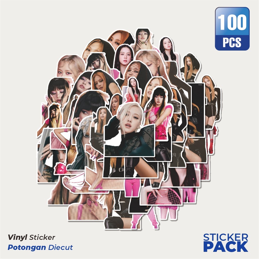 

Super Hemat! 100 PCS Stiker Black Pink Album Born Pink Waterproof Aesthetic- Untuk Laptop, Motor, dan Helm - Paper Stationery Pack