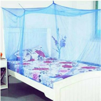 Kelambu gantung kotak polos 120x200 - Biru, 200x200