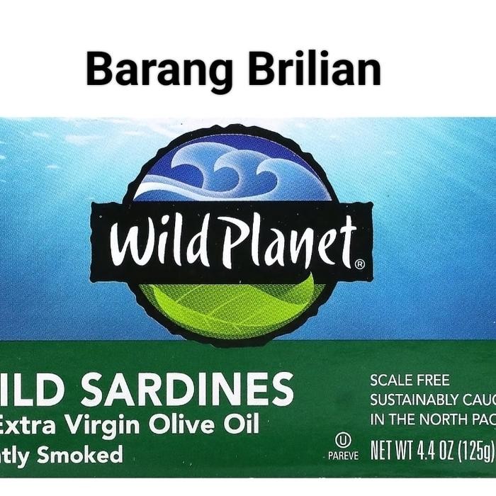 

[TERLARIS] Wild Planet Wild Sardines in Extra Virgin Olive Oil 125 Gram USA - Lightly Smoked[TERLARIS ]