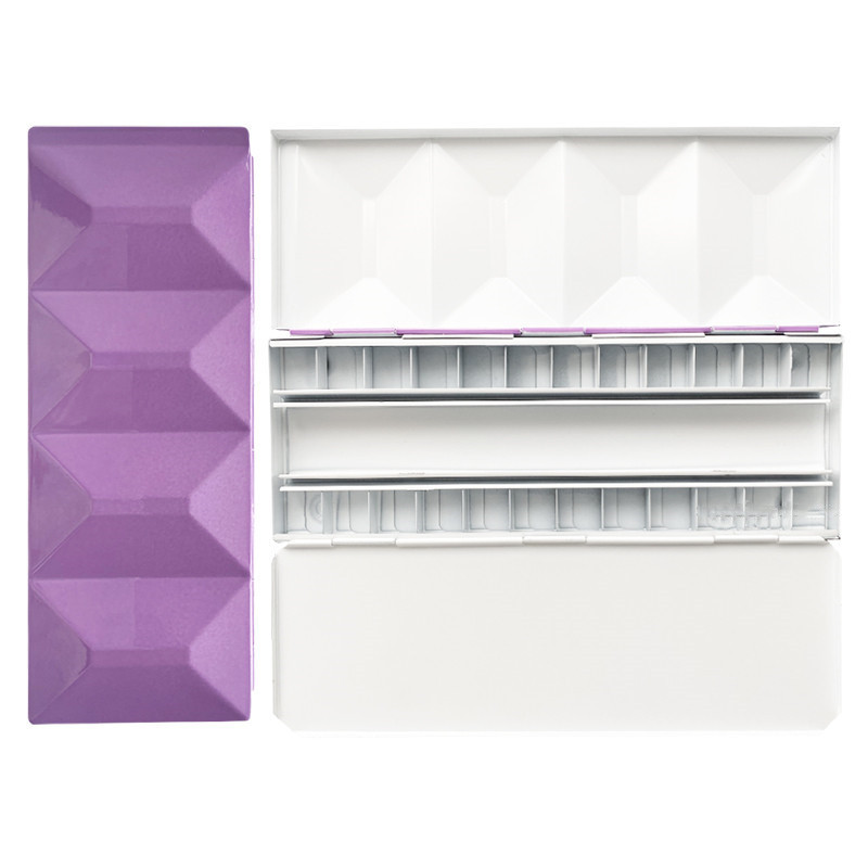 

Heavy Enamel 24 Grid Solid Watercolor Paint Box Dust-proof Box Portable Palette Art Paint Empty Box Artist Art Supplies