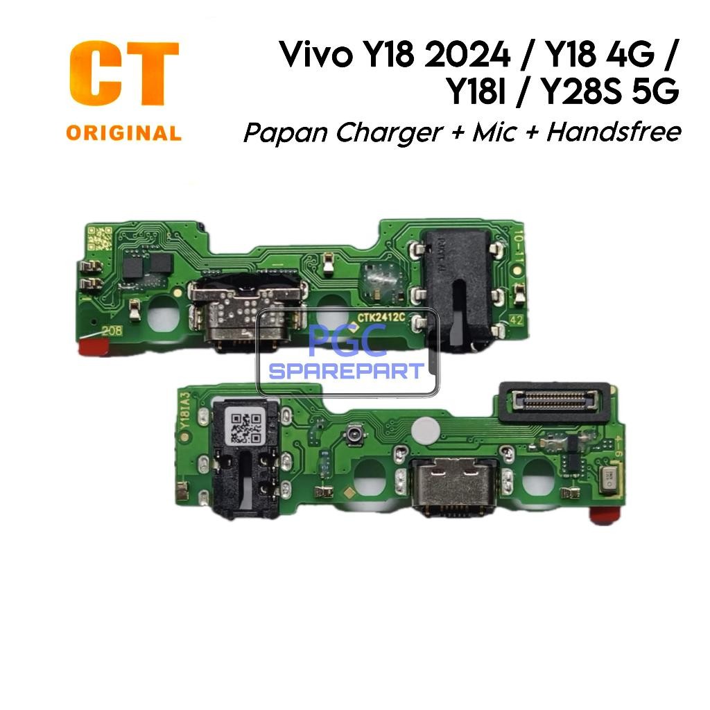 Ori Papan Konektor PCB Charger Mic + Handsfree VIVO Y18 2024 / Y18 4G / Y18I / Y28S 5G - Flexible Fl