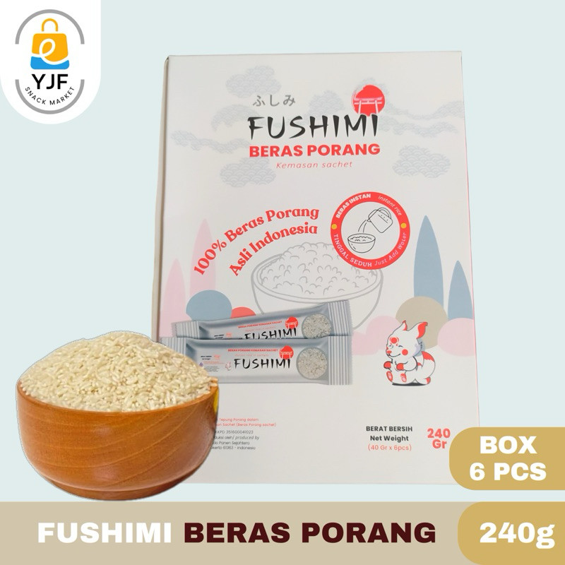 

Fushimi Beras Porang BOX / Konjac Rice Beras Instan Tinggal Seduh isi 6 PCS X 40g