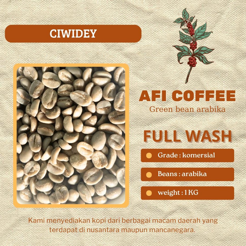 

Green bean arabika Ciwidey full wash grade1 | biji kopi mentah