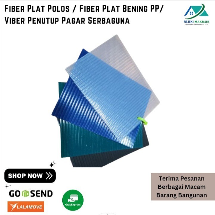 Fiber Plat Polos / Fiber Plat Bening PP/ Viber Penutup Pagar Serbaguna