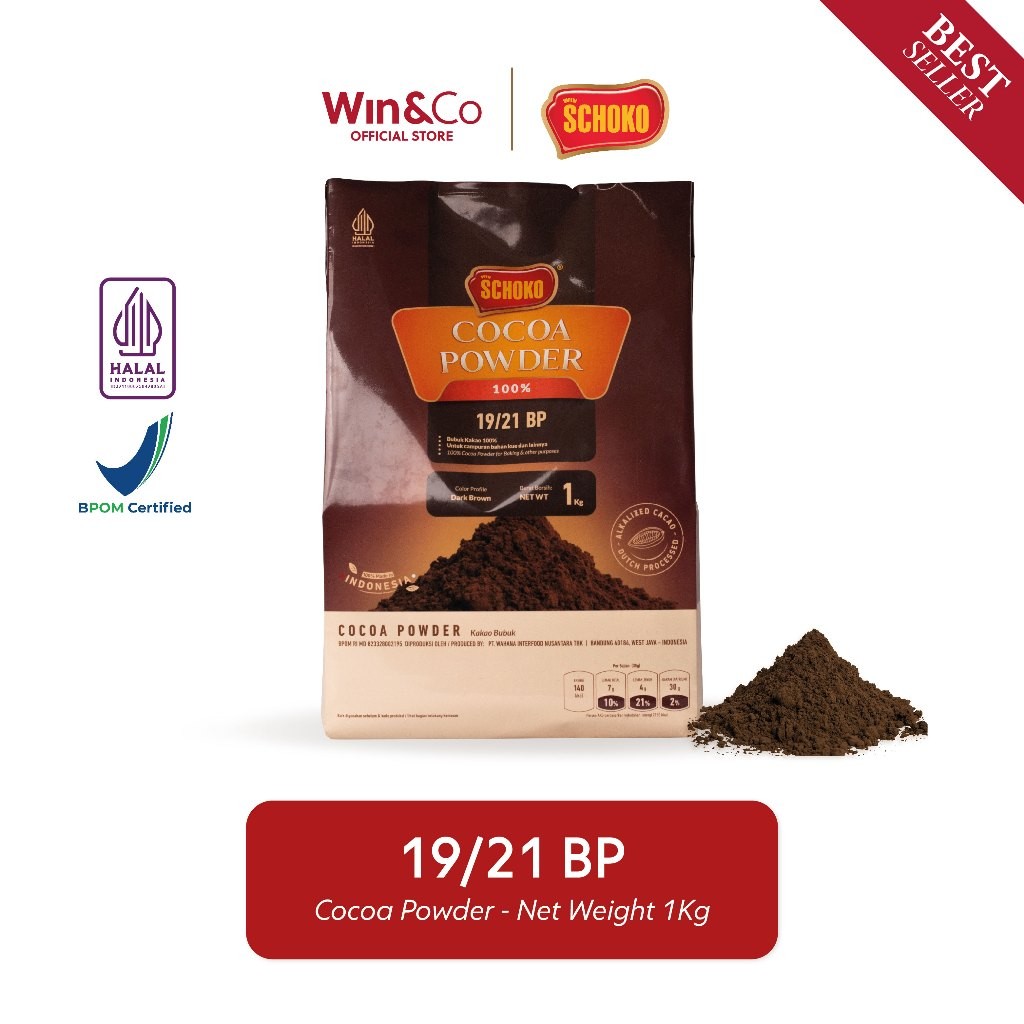 

SCHOKO BP Cocoa Powder / Cokelat Bubuk High Fat 19/21 - 1kg