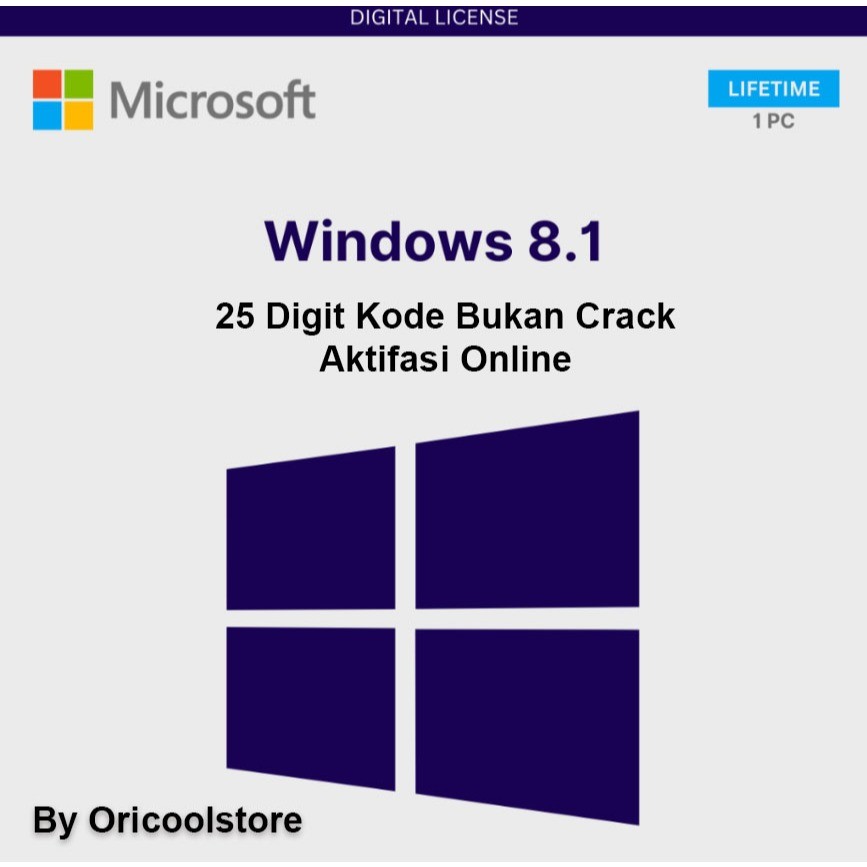 Windows 8.1 Original License Lisensi Key Tanpa Ongkir