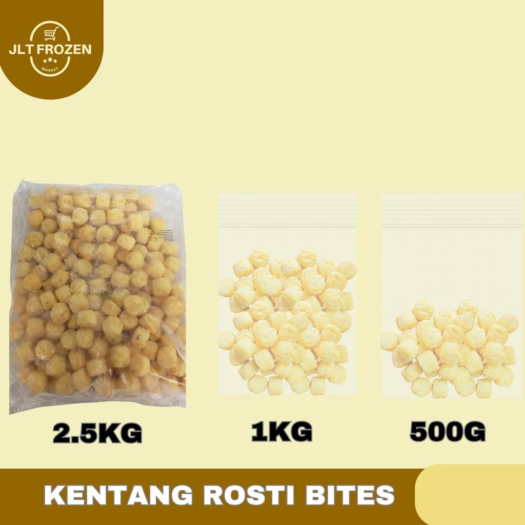 

Harvest Kentang Rosti Bites 2.5kg / Repack 1kg / 500g / Potato Rostip Bites / Harvest Ranch Rosti BItes Kentang Goreng