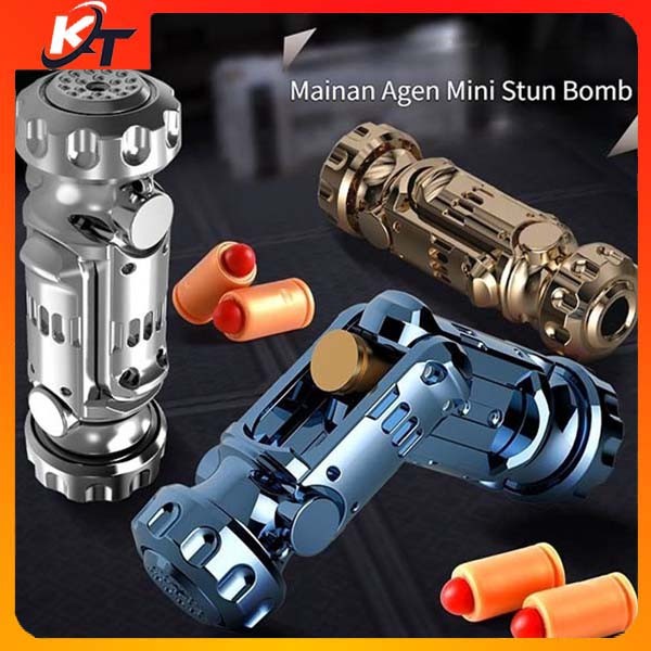 Agen Mini Stun Bomb Mainan Pistol Model Gun Rotary Unzip Agent Ring Gun Toy Gun
