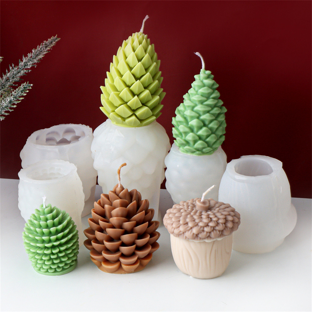 

3D Pinecone Big Acorn Candle Mold Silicone Pine Cone Aromatherapy Soap Mold DIY Hazelnut Nut Plaster Resin Home Craft Party Gift