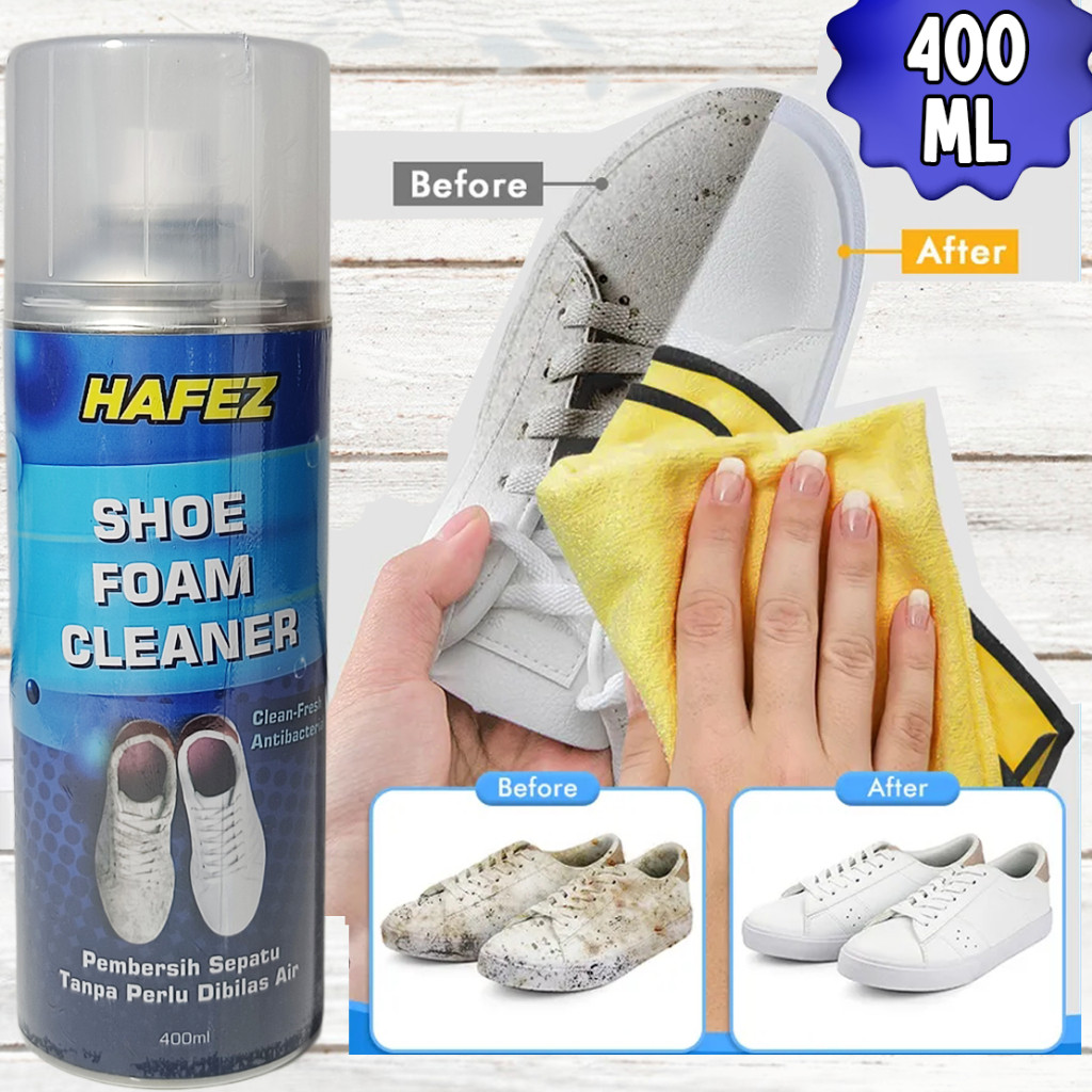 COD HAFEZ - Shoe Foam Cleaner Dan Kain Lap Mikrofiber - Foam Pembersih Sepatu & Menghilangkan Bau Se