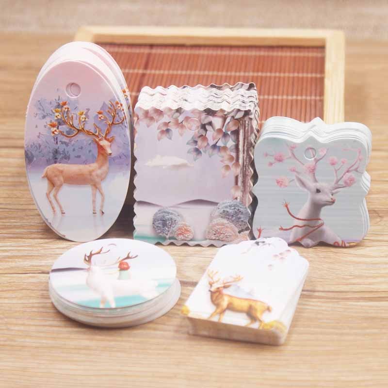 

Newest 50pcs multi brown /white paper gifts label tag DIY jewelry charms tag Romatic wedding favors /cookies decorative tag