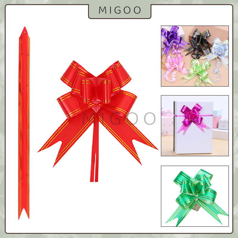 

Pita Tarik / Pita Serut Motif Garis Lis Emas Isi 10pcs