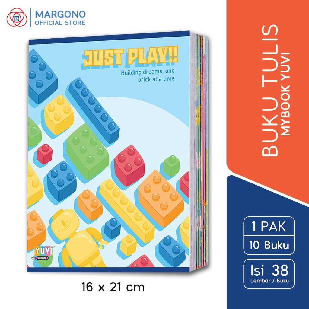 

My Book Yuvi Buku Tulis Sekolah A5 Brick Mainan 38 Lembar - 10 Buku