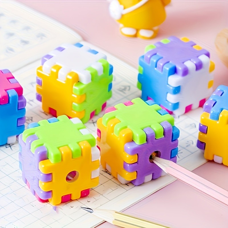 

Cube Pencil Sharpener - Creative and Colorful Design for Office and School Supplies Manual Operation Multiple Colors