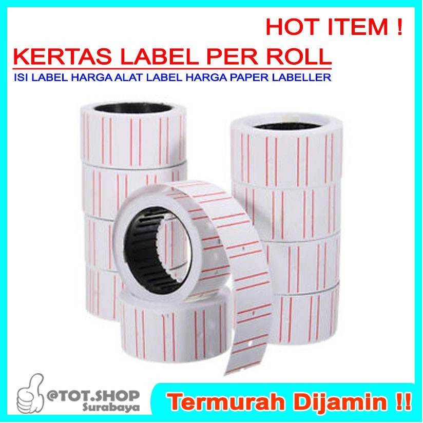 

[Min 5] [PER ROLL] ISI LABEL HARGA [1 Baris] ALAT PRICE LABELLER REFILL KERTAS REFIL Single Stiker Tempelan Harga Barang Expired Date Exp Warna Warni