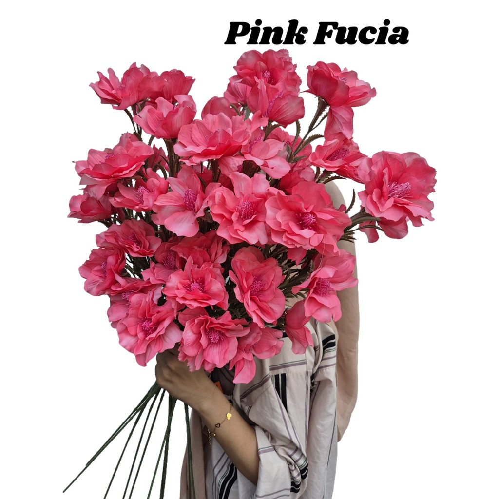 Bunga Artificial Dekorasi Poppy Spring K5 Good Quality