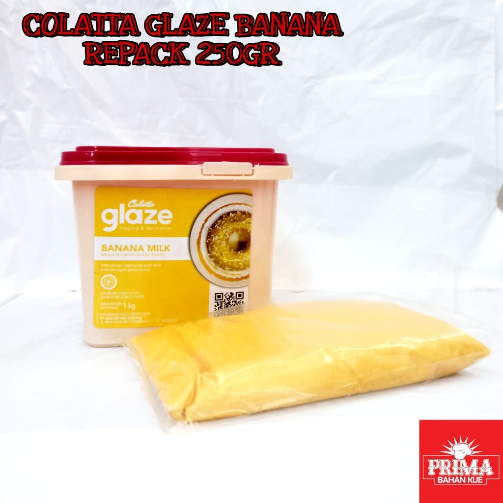 

COLATTA GLAZE BANANA REPACK 250GR / glaze pisang / topping pisang