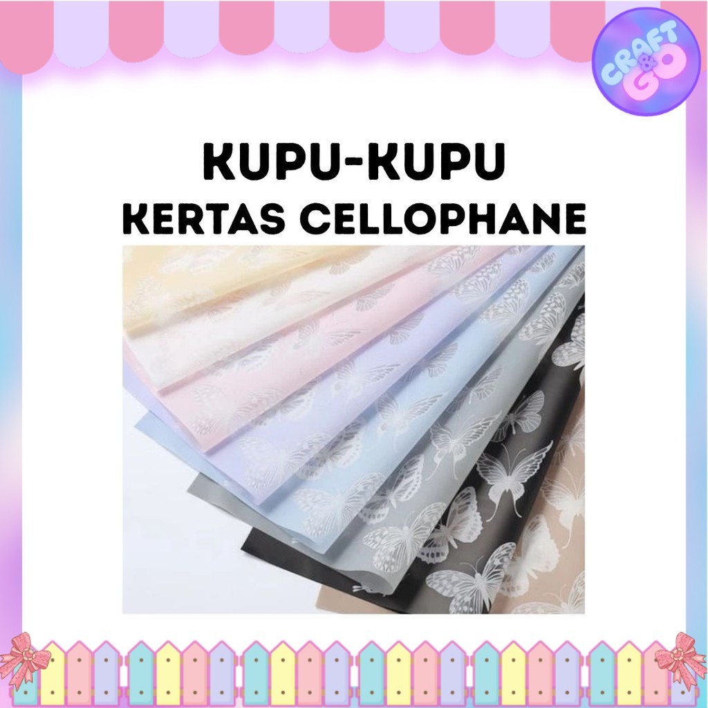 

(20 LEMBAR) BUTTERFLY KUPU KUPU - Flower Wrapping Cellophane / Kertas Buket Bunga Hand Bouquet