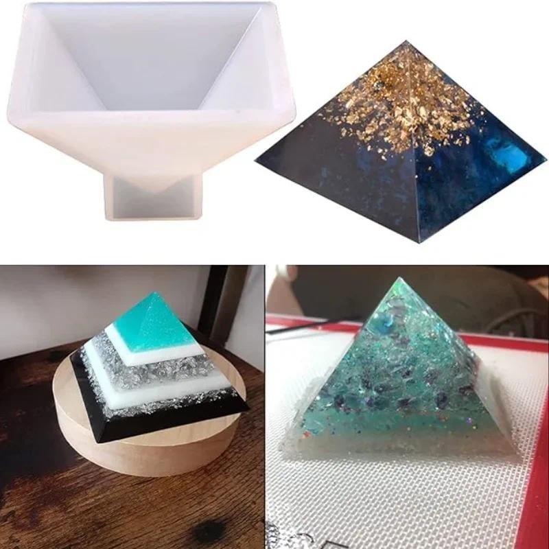 

3.75inch Large Pyramid Resin Molds, Sturdy Reusable Silicone Jewelry Mold for Epoxy Resin, DIY Craft Paperweight, Home Office De