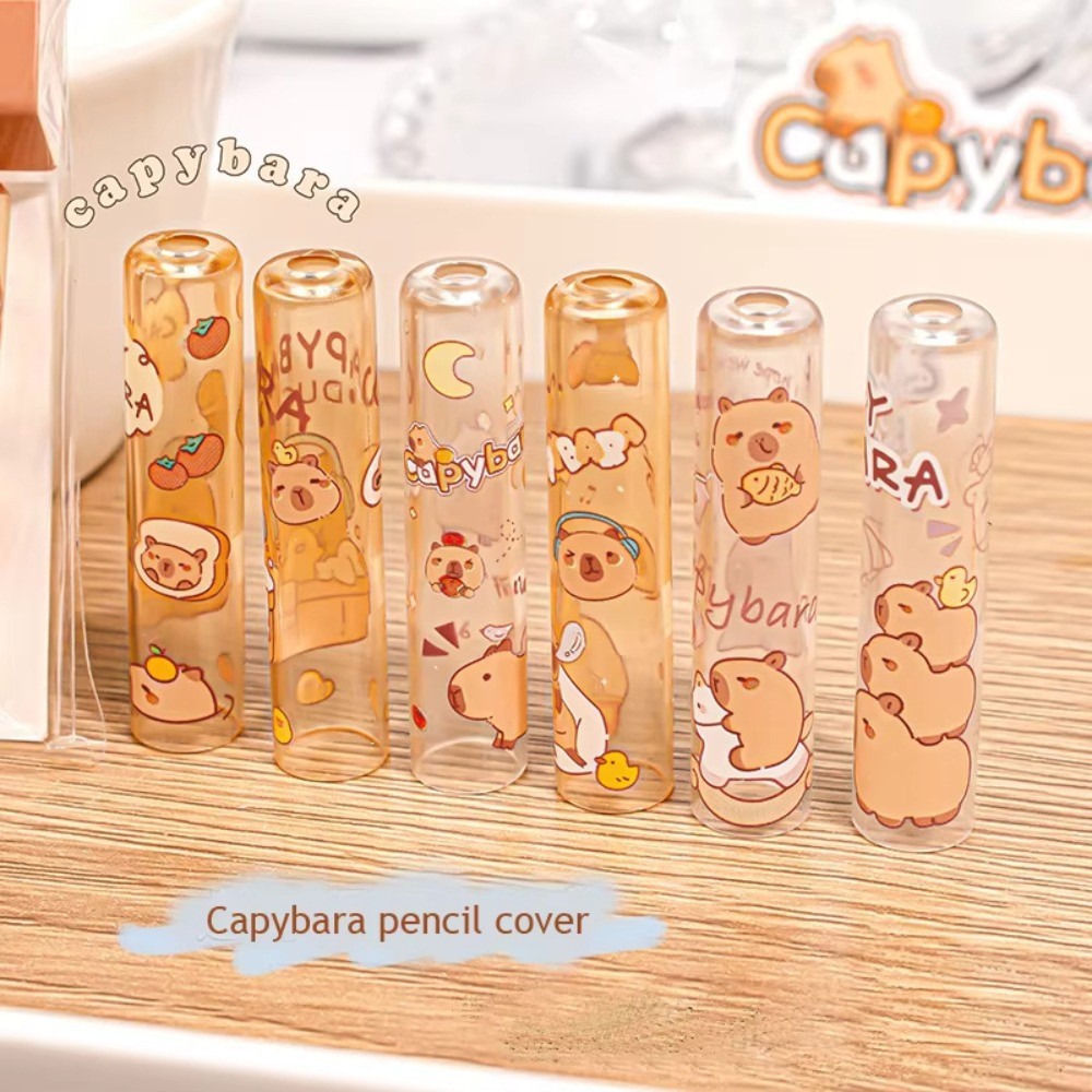 

New Student Supplies Capybara Pen Cover Cute Stationery Items Pencil Protective Cover Plastic Pen Cap