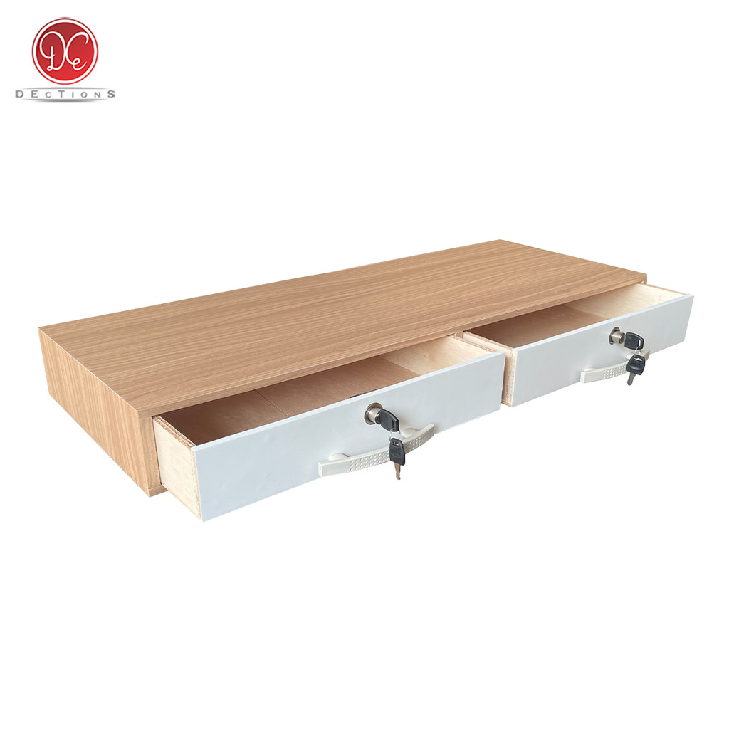 Dections Meja Rias Gantung Dinding 80x30cm Minimalis Laci Kunci 2 Pintu Handle