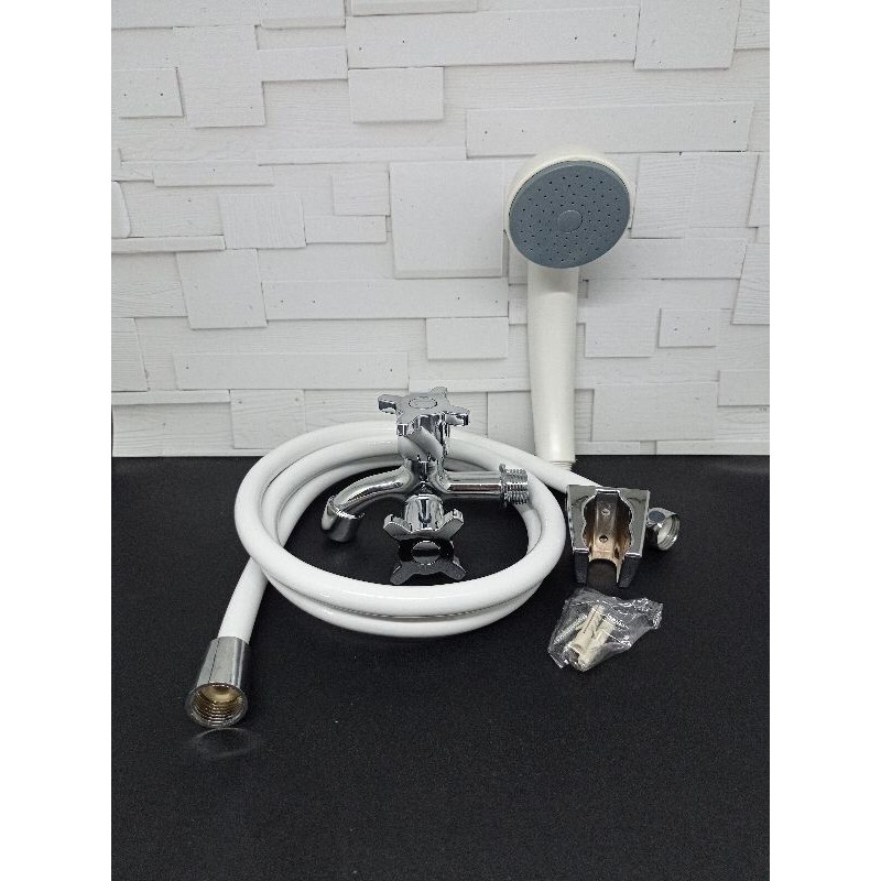 Paket Shower Set Handshower Model Toto + Kran Cabang Handle Baling