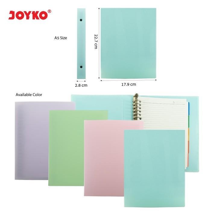 

JA (CEK WARNA) MHPT M516 BINDER A5 JOYKO BINDER KULIAH CLIP POLOS 20 RING BONUS 10 LEMBAR KERTAS INDEX