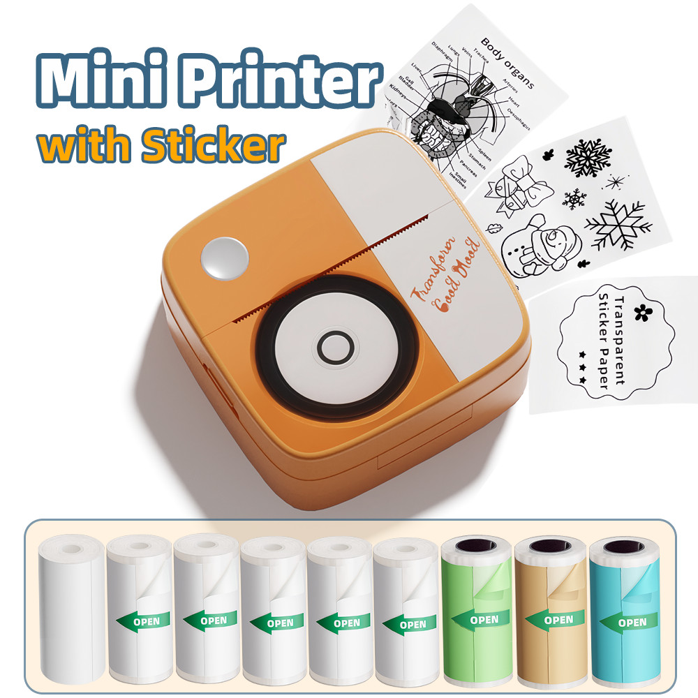 

New Photo Printing Machine D2 Mini Printers Thermal Paper Stickers Paper Label Sticker Label Maker Printer for Error Printing