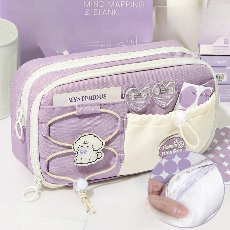 

A 9-layer Large Capacity Pencil Case with Multiple Layers of High Appearance Female Stationery Pull Cords Non-collision Bags