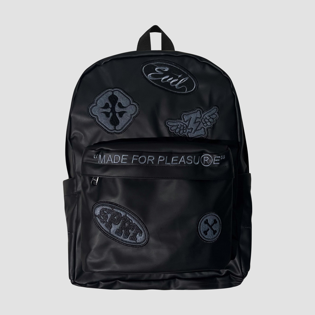 EVILSPIRIT TAS LEATHER BACKPACK - FLACAO BLACK
