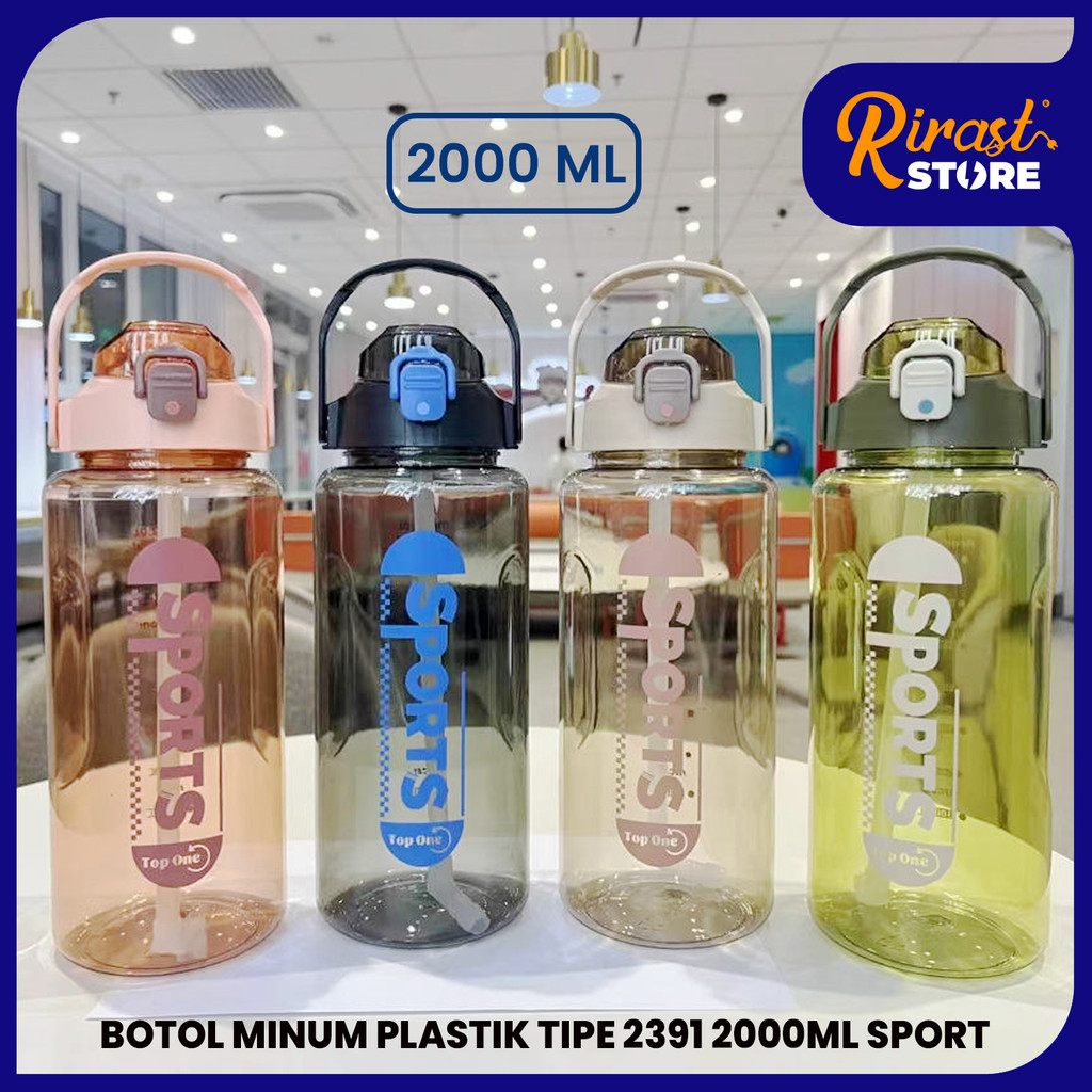 RIRAST - BOTOL MINUM PLASTIK BOTOL BENING TRANSPARAN 2000ML TIPE 2391 SPORTS