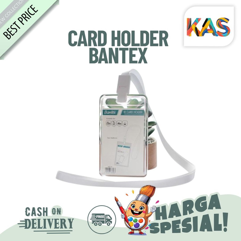 

Card Holder Bantex 8868 Name Tag Transparant Potrait Tali Semua Warna