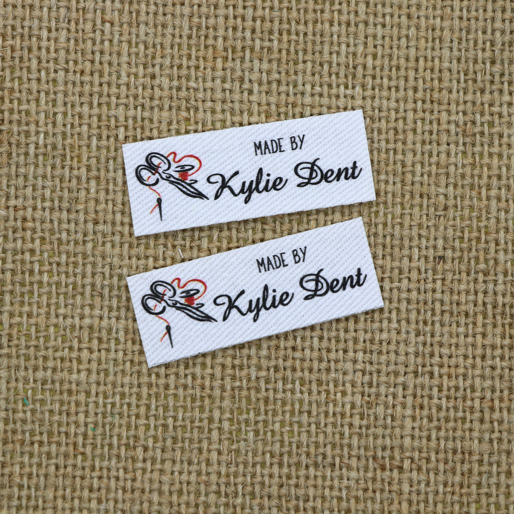 

100piece Ironing Labels, Logo or Text, Iron on Cotton , Clothing Labels, Custom Design, Ironing tags (YT141)